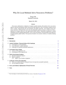 Why Do Local Methods Solve Nonconvex Problems?