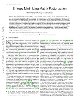 Entropy Minimizing Matrix Factorization