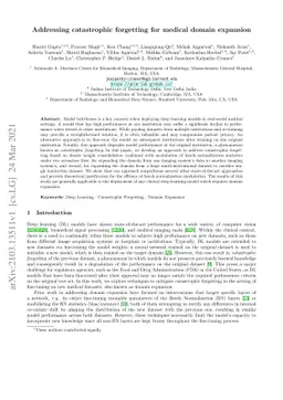 Addressing catastrophic forgetting for medical domain expansion