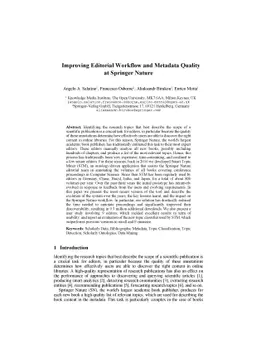 Improving Editorial Workflow and Metadata Quality at Springer Nature
