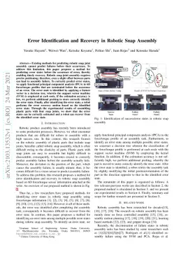 Error Identification and Recovery in Robotic Snap Assembly