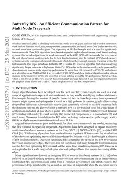 ButterFly BFS -- An Efficient Communication Pattern for Multi Node
  Traversals