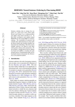 BERT4SO: Neural Sentence Ordering by Fine-tuning BERT