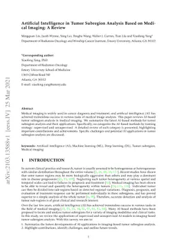 Artificial Intelligence in Tumor Subregion Analysis Based on Medical
  Imaging: A Review