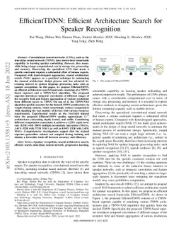 EfficientTDNN: Efficient Architecture Search for Speaker Recognition