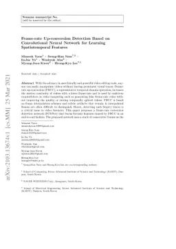 Frame-rate Up-conversion Detection Based on Convolutional Neural Network
  for Learning Spatiotemporal Features