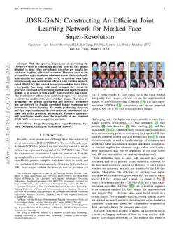 JDSR-GAN: Constructing An Efficient Joint Learning Network for Masked
  Face Super-Resolution