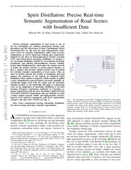 Spirit Distillation: Precise Real-time Semantic Segmentation of Road
  Scenes with Insufficient Data