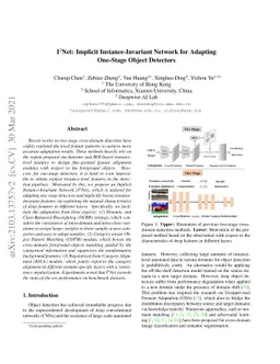 I3Net: Implicit Instance-Invariant Network for Adapting One-Stage Object
  Detectors