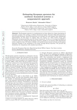 Estimating Koopman operators for nonlinear dynamical systems: a
  nonparametric approach