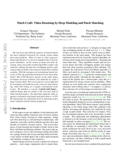 Patch Craft: Video Denoising by Deep Modeling and Patch Matching