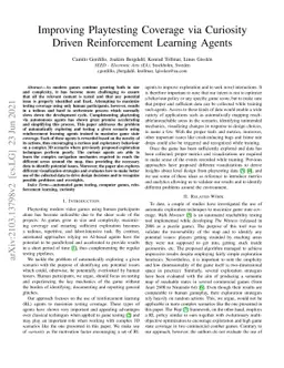 Improving Playtesting Coverage via Curiosity Driven Reinforcement
  Learning Agents