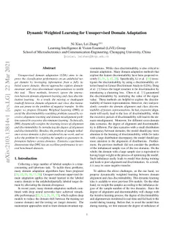 Dynamic Weighted Learning for Unsupervised Domain Adaptation