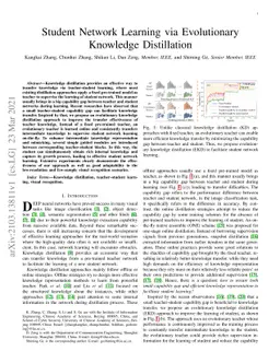 Student Network Learning via Evolutionary Knowledge Distillation