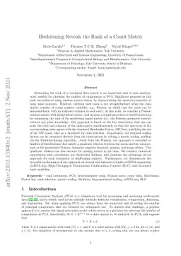 Biwhitening Reveals the Rank of a Count Matrix