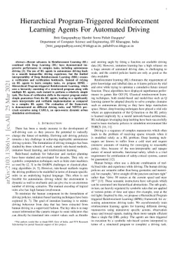 Hierarchical Program-Triggered Reinforcement Learning Agents For
  Automated Driving