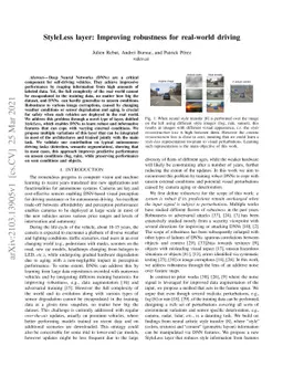StyleLess layer: Improving robustness for real-world driving