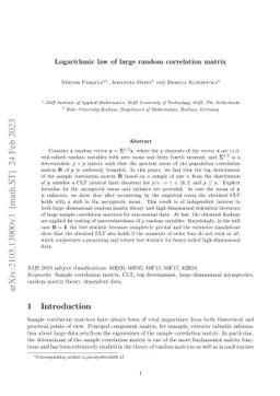Logarithmic law of large random correlation matrices
