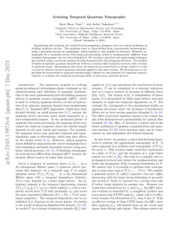Learning Temporal Quantum Tomography