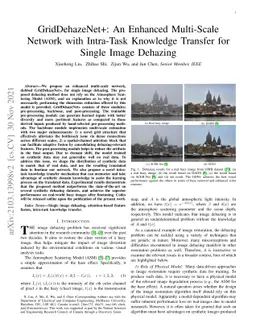GridDehazeNet+: An Enhanced Multi-Scale Network with Intra-Task
  Knowledge Transfer for Single Image Dehazing