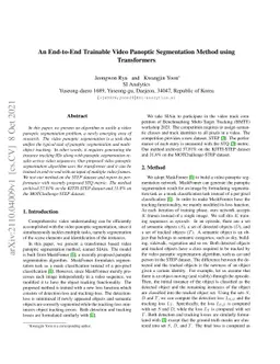 An End-to-End Trainable Video Panoptic Segmentation Method
  usingTransformers