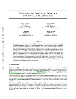 Pathologies in priors and inference for Bayesian transformers