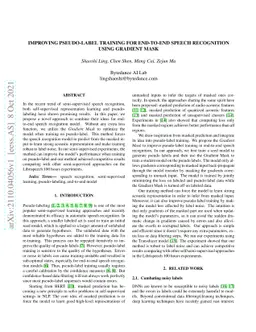 Improving Pseudo-label Training For End-to-end Speech Recognition Using
  Gradient Mask