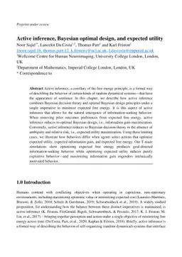 Active inference, Bayesian optimal design, and expected utility