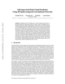 Self-supervised Point Cloud Prediction Using 3D Spatio-temporal
  Convolutional Networks