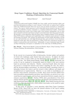 Deep Upper Confidence Bound Algorithm for Contextual Bandit Ranking of
  Information Selection