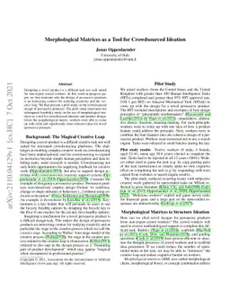 Morphological Matrices as a Tool for Crowdsourced Ideation