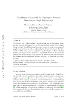 TopoDetect: Framework for Topological Features Detection in Graph
  Embeddings