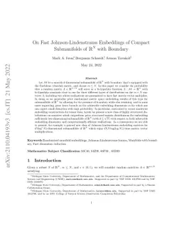 On Fast Johnson-Lindenstrauss Embeddings of Compact Submanifolds of
  $\mathbb{R}^N$ with Boundary