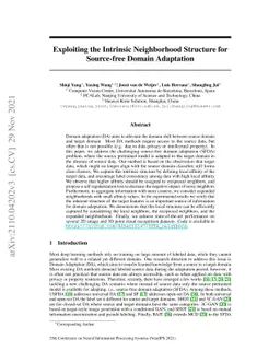 Exploiting the Intrinsic Neighborhood Structure for Source-free Domain
  Adaptation