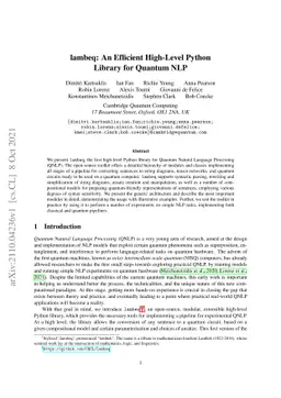 lambeq: An Efficient High-Level Python Library for Quantum NLP