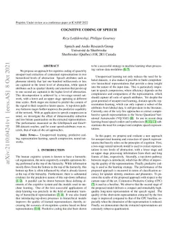 Cognitive Coding of Speech