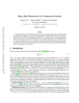 Heavy Ball Momentum for Conditional Gradient