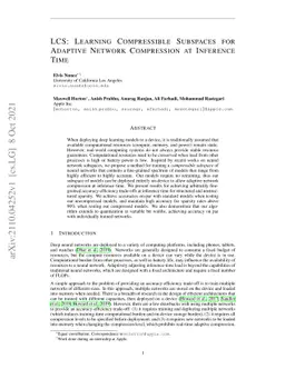 LCS: Learning Compressible Subspaces for Adaptive Network Compression at
  Inference Time