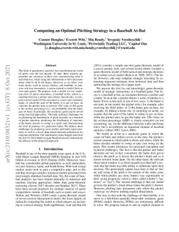 Computing an Optimal Pitching Strategy in a Baseball At-Bat