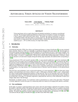 Adversarial Token Attacks on Vision Transformers