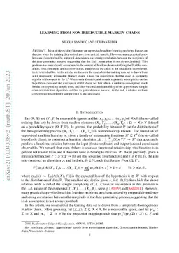 Learning from non-irreducible Markov chains