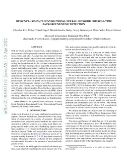 MusicNet: Compact Convolutional Neural Network for Real-time Background
  Music Detection