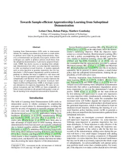 Towards Sample-efficient Apprenticeship Learning from Suboptimal
  Demonstration