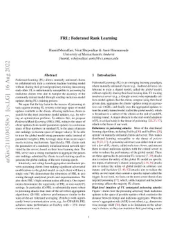 FRL: Federated Rank Learning