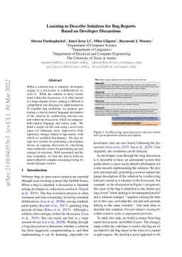 Learning to Describe Solutions for Bug Reports Based on Developer
  Discussions