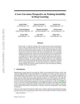A Loss Curvature Perspective on Training Instability in Deep Learning