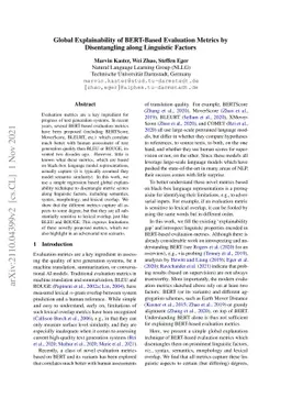 Global Explainability of BERT-Based Evaluation Metrics by Disentangling
  along Linguistic Factors