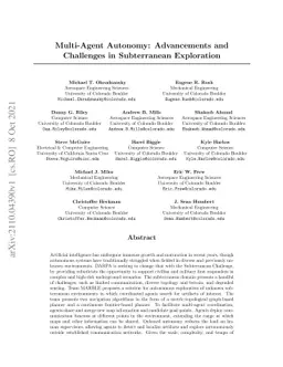 Multi-Agent Autonomy: Advancements and Challenges in Subterranean
  Exploration