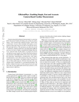EfficientPhys: Enabling Simple, Fast and Accurate Camera-Based Vitals
  Measurement