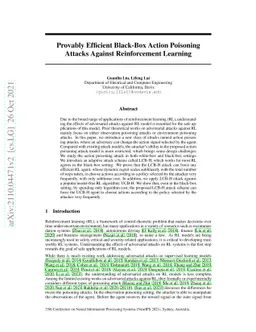 Provably Efficient Black-Box Action Poisoning Attacks Against
  Reinforcement Learning